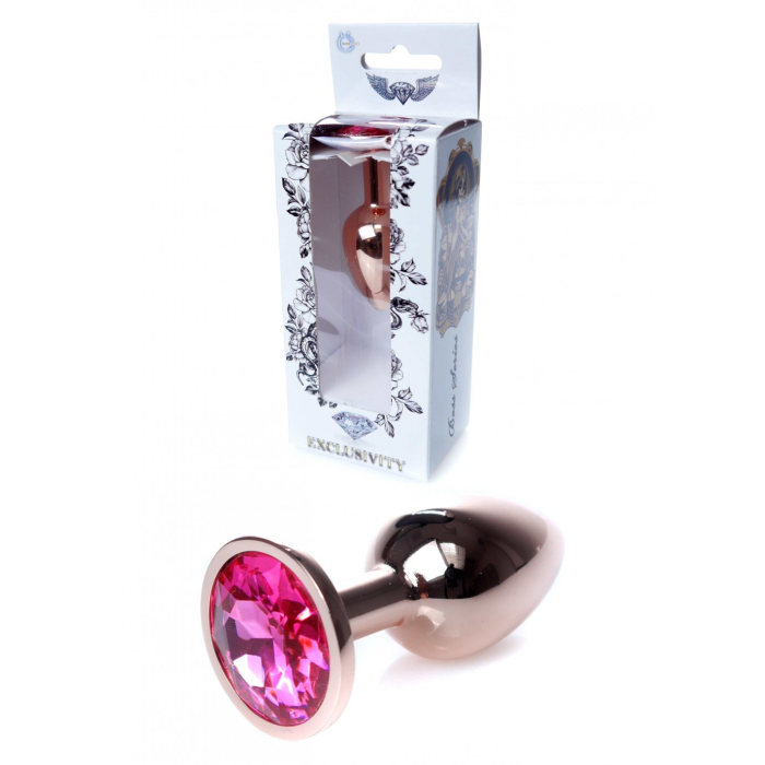 Анальний плаг S з рожевим каменем Boss of toys Jewellery