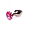 Анальний плаг S з рожевим каменем Boss of toys Jewellery