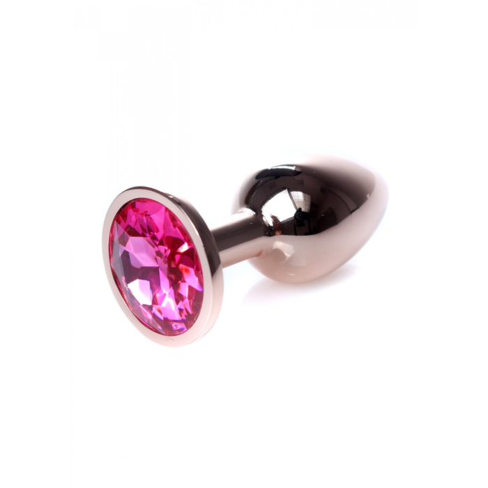 Анальний плаг S з рожевим каменем Boss of toys Jewellery