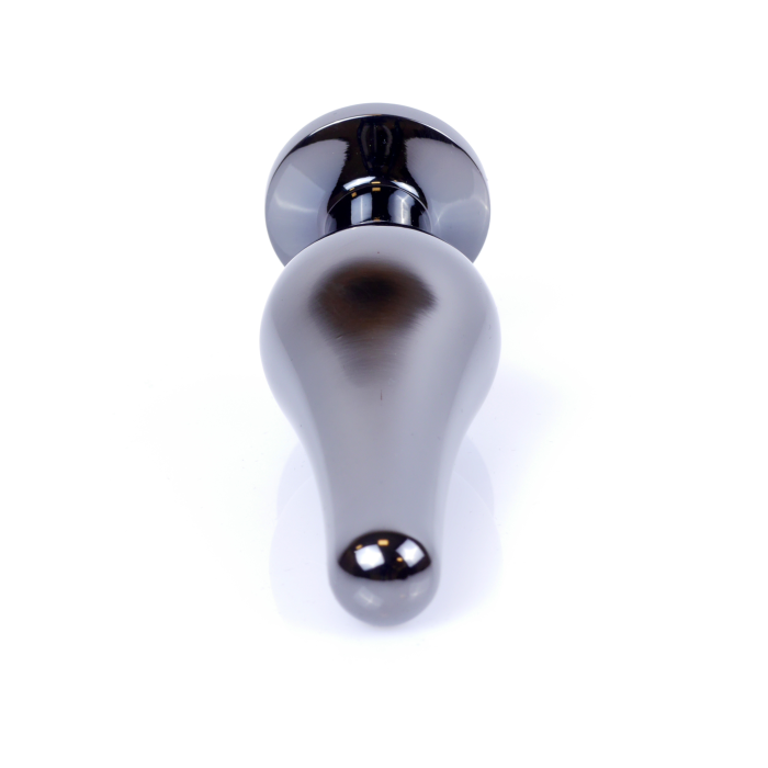 Анальна пробка з нержавіючої сталі з каменем Plug-Jewellery Dark Silver BUTT PLUG-Pink
