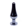 Анальна пробка з нержавіючої сталі з каменем Plug-Jewellery Dark Silver BUTT PLUG-Pink