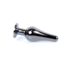 Анальна пробка з полірованого алюмінію з каменем Plug-Jewellery Dark Silver BUTT PLUG-Dark Blue
