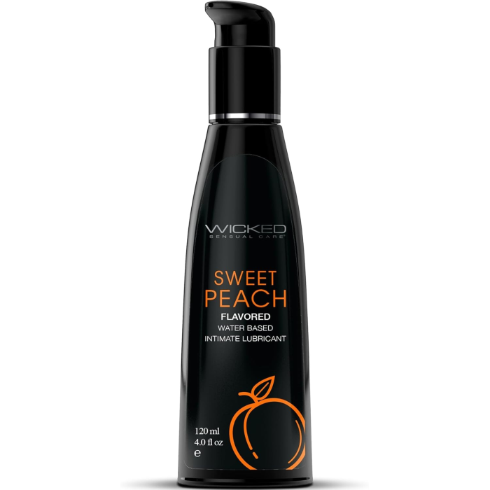 Їстівний лубрикант зі смаком персика Wicked Aqua Sweet Peach на водній основі, 120 мл
