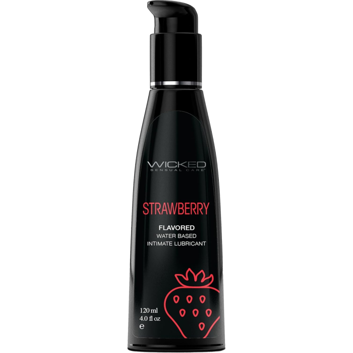 Їстівний лубрикант зі смаком полуниці Wicked Aqua Strawberry на водній основі, 120 мл