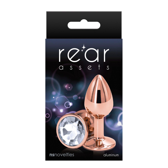Анальна пробка NS Novelties REAR ASSETS ROSE GOLD SMALL CLEAR
