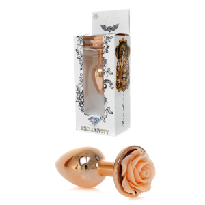 Анальна пробка з помаранчевою трояндочкою Plug-Jewellery Red Gold PLUG ROSE-Peach