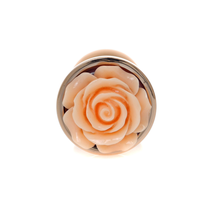 Анальна пробка з помаранчевою трояндочкою Plug-Jewellery Red Gold PLUG ROSE-Peach