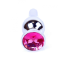 Анальна пробка з рожевим кристалом Plug-Jewellery Silver BUTT PLUG-Pink