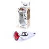 Анальна пробка із червоним кристалом Plug-Jewellery Silver BUTT PLUG- Red