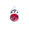 Анальна пробка із червоним кристалом Plug-Jewellery Silver BUTT PLUG- Red