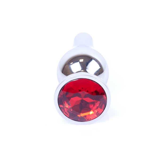 Анальна пробка із червоним кристалом Plug-Jewellery Silver BUTT PLUG- Red
