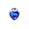 Анальна пробка з синім кристалом у вигляді серця Plug-Jewellery Silver Heart PLUG-Dark Blue