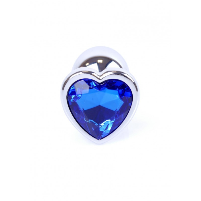 Анальна пробка з синім кристалом у вигляді серця Plug-Jewellery Silver Heart PLUG-Dark Blue