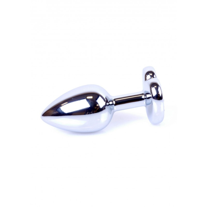 Анальна пробка з синім кристалом у вигляді серця Plug-Jewellery Silver Heart PLUG-Dark Blue