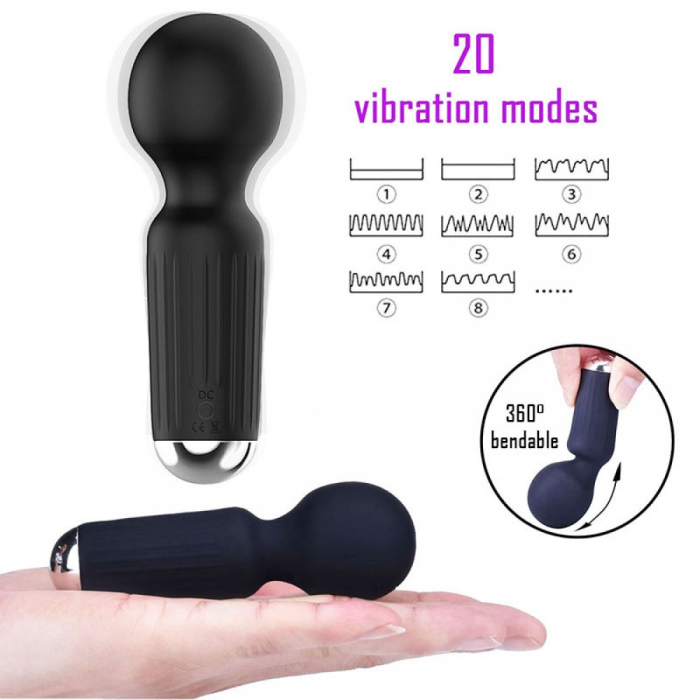 Міні-вібратор для клітора рожевий Rechargeable Mini Masager USB 20 Functions
