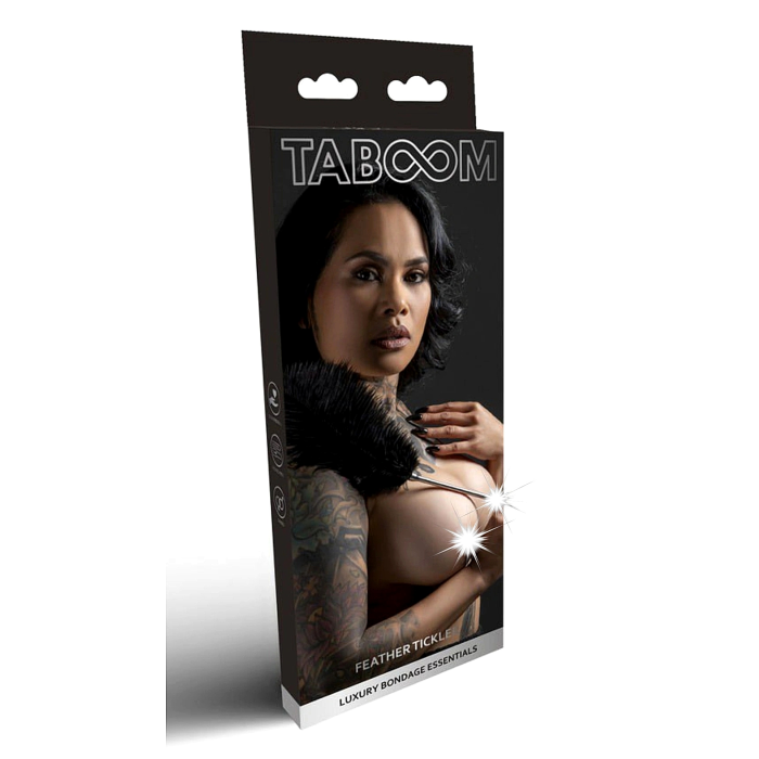 Тіклер-перо чорне Taboom Luxury Bondage Essentials на довгій сріблястій ручці