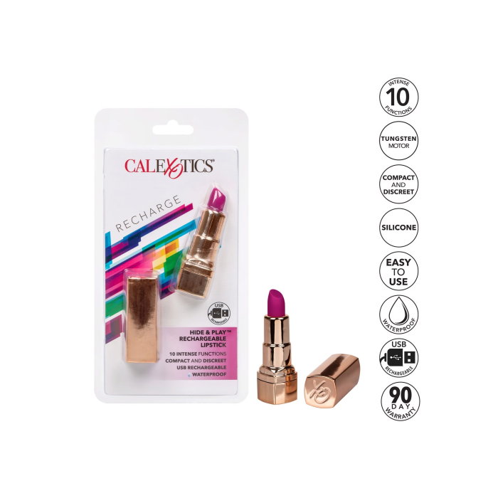 Вібратор-Помада для клітора та ерогенних зон CalExotic Hide & Play Lipstick Recharge