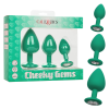 Набір анальних пробок Cheeky Gems 3 розміру, зелені