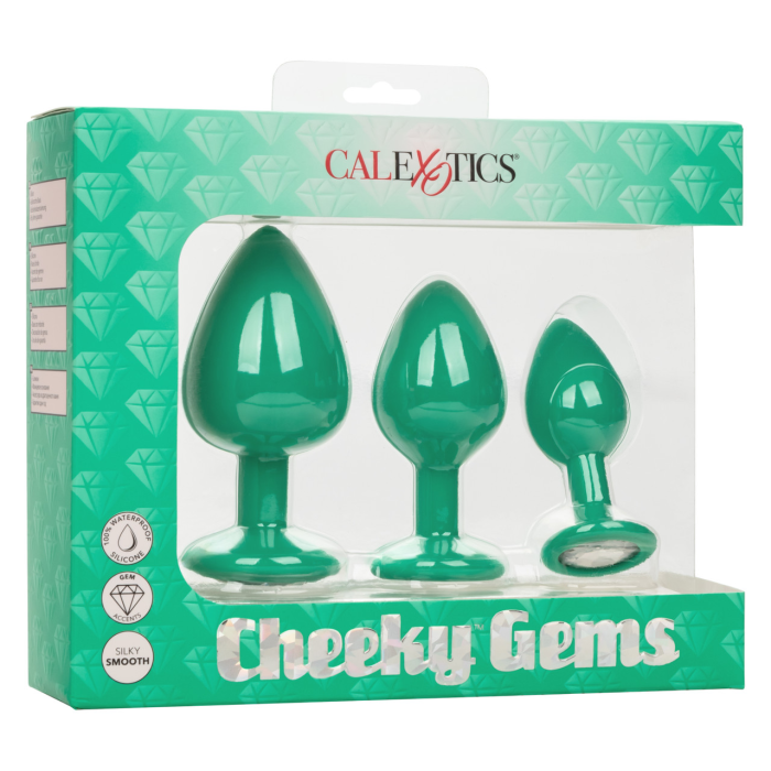 Набір анальних пробок Cheeky Gems 3 розміру, зелені