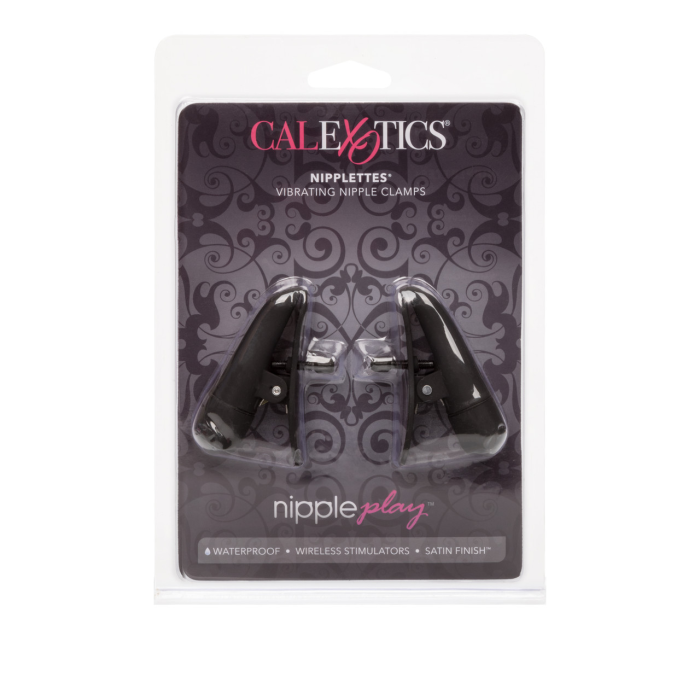 Затискачі на соски з вібрацією California Exotic Novelties, чорні, 7 см