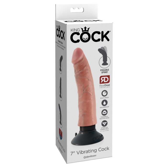Вібратор реалістичний на присосці Pipedream King Cock бежевий