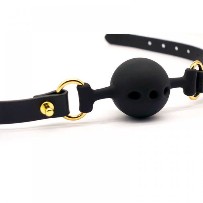 Кляп із силікону та італійської шкіри Breathable Small Ball Gag UPKO