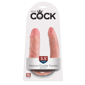 Подвійний фалоімітатор Pipedream King Cock M Double Trouble, Flesh