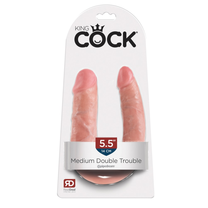 Подвійний фалоімітатор Pipedream King Cock M Double Trouble, Flesh
