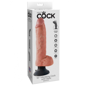Вібратор з присоскою Pipedream King Cock бежевий