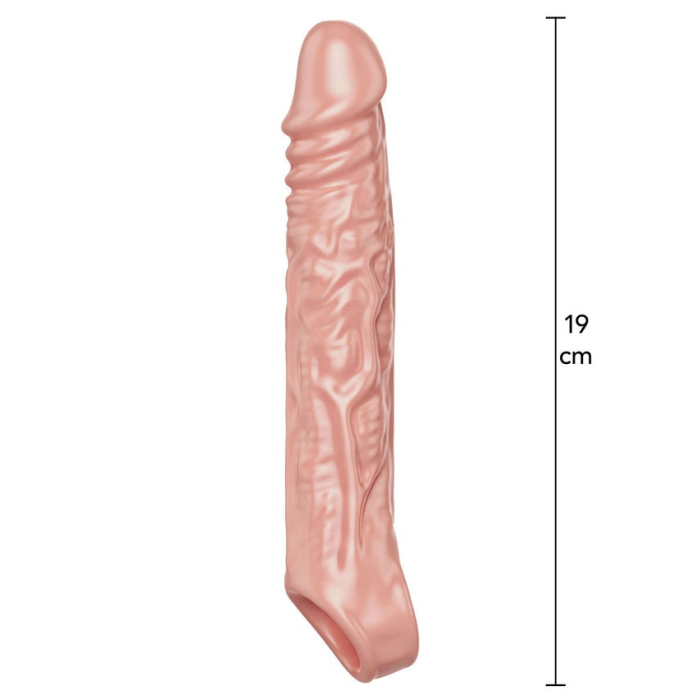 Насадка, що подовжує, на пеніс ToyJoy Get Real Extension Sleeve Large з петлею на мошонку, бежева
