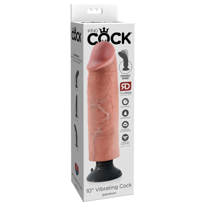 Вібратор на присоску Pipedream King Cock бежевий