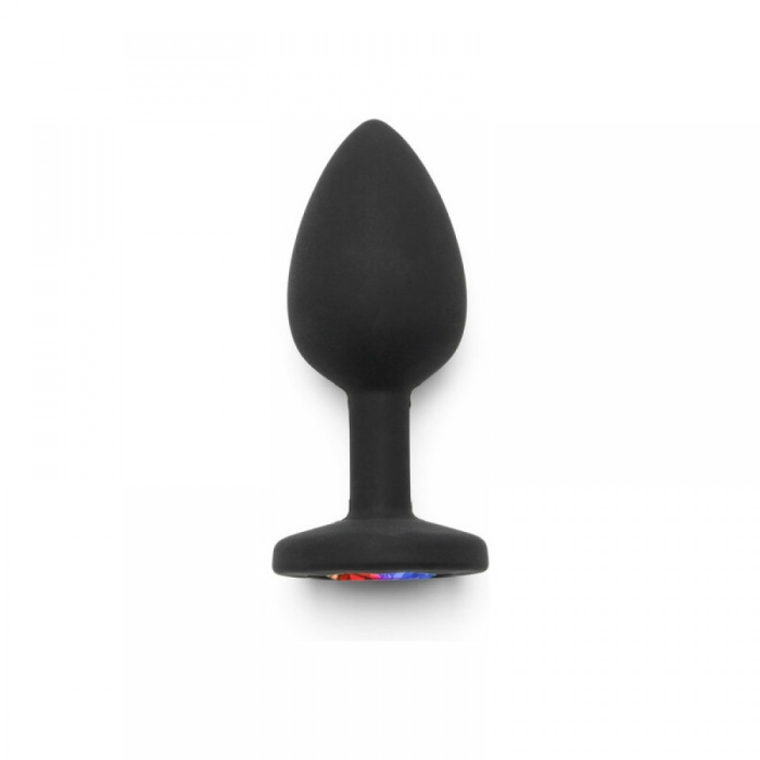 Пробка з райдужним каменем силікон чорний Toy Joy Rainbow Booty Jewel Small