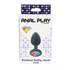 Пробка з райдужним каменем силікон чорний Toy Joy Rainbow Booty Jewel Small