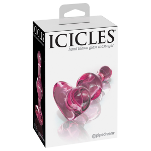 Скляний анальний затор серце Pipedream Icicles № 75