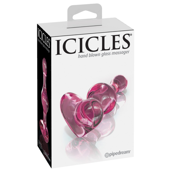 Скляний анальний затор серце Pipedream Icicles № 75