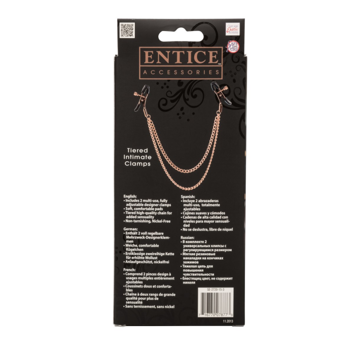 Затискачі для сосків з ланцюжком California Exotic Novelties, золотисті