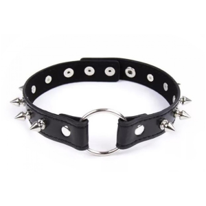 Нашийник з шипами Collar black with metal spikes