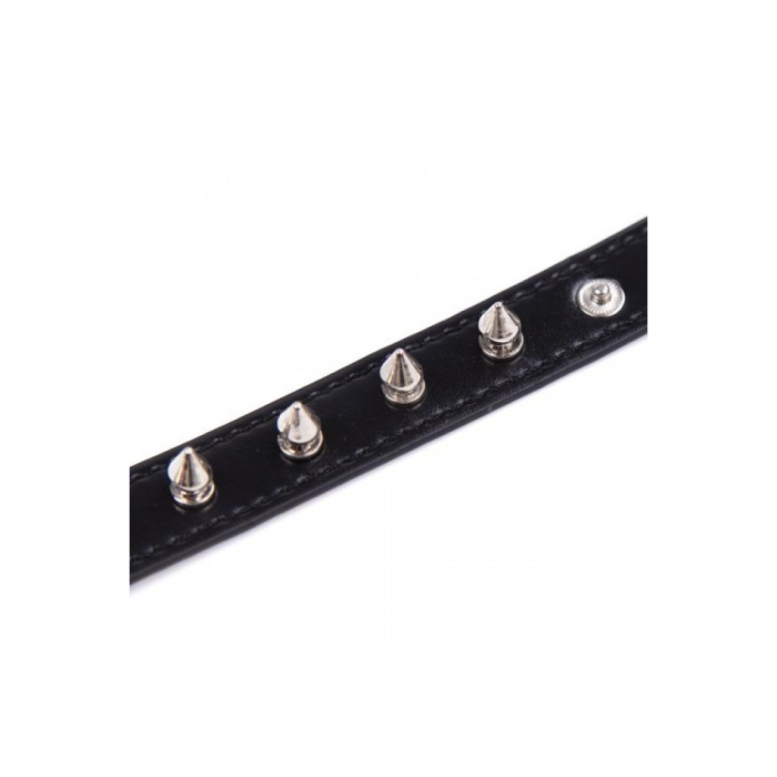 Нашийник з шипами Collar black with metal spikes