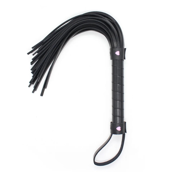 Флоггер із рожевим серцем Flogger black with pink heart