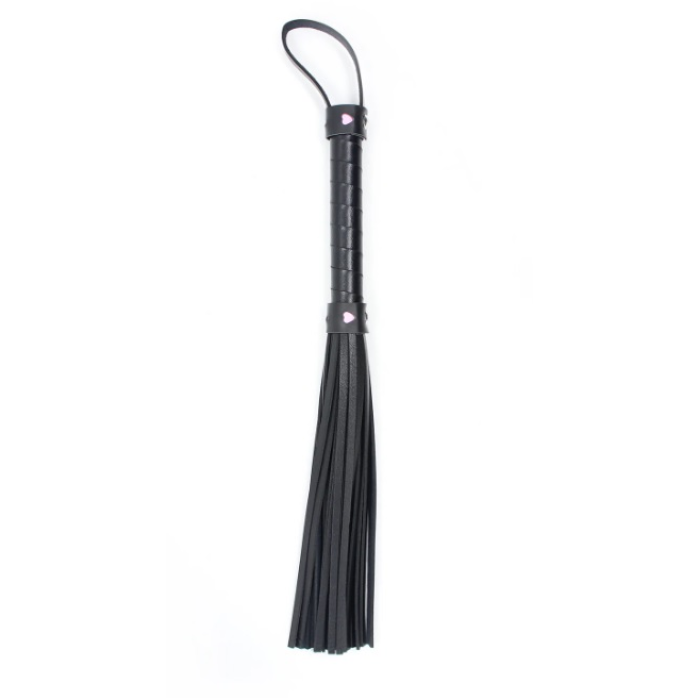 Флоггер із рожевим серцем Flogger black with pink heart