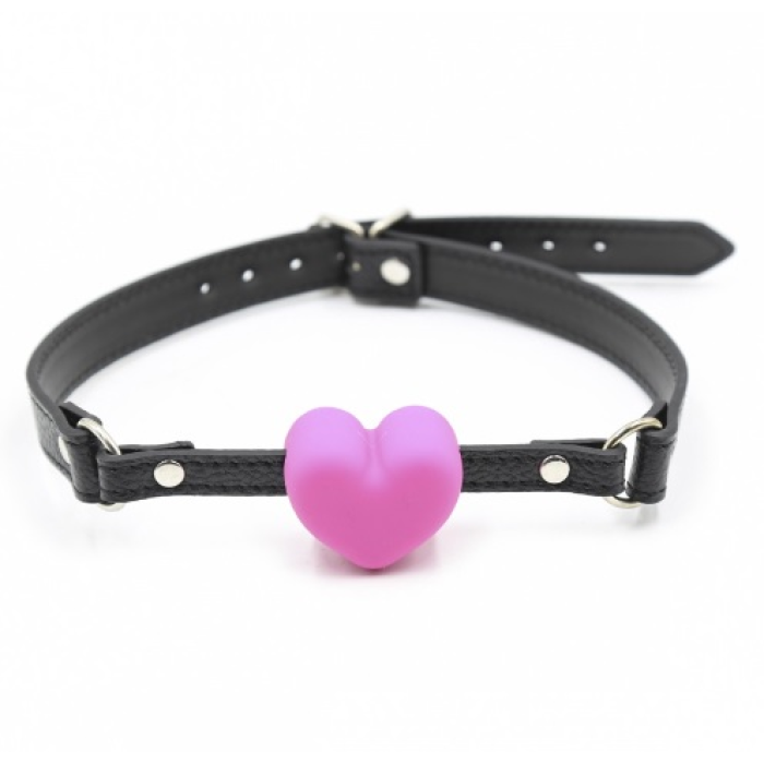Кляп DS Fetish Mouth gag heart pink/black