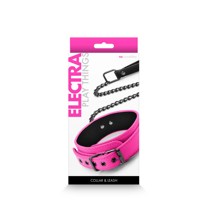 Нашийник з повідцем NS Novelties ELECTRA COLLAR & LEASH PINK