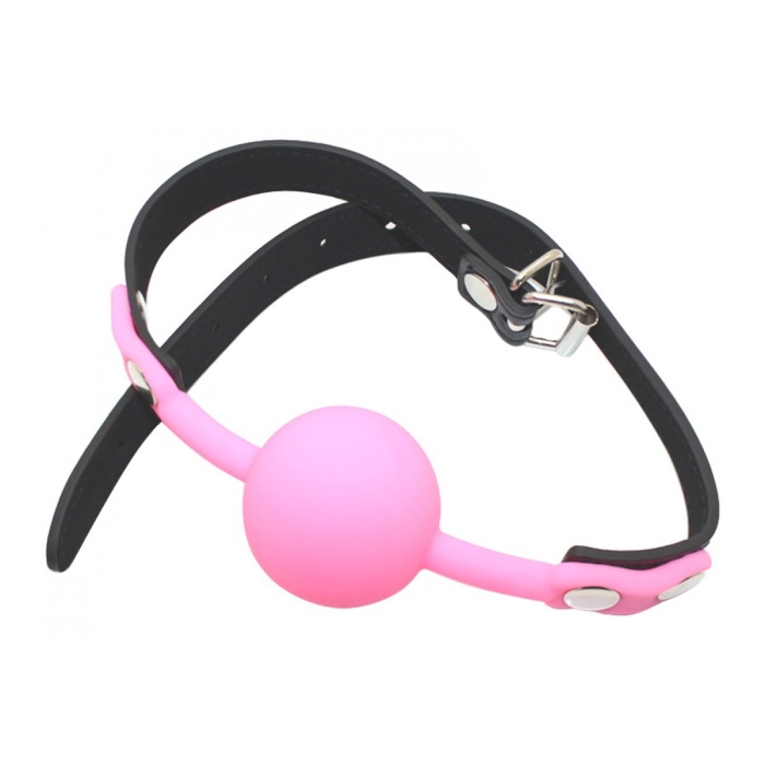 Кляп силіконовий Silicone ball gag metal accesso pink
