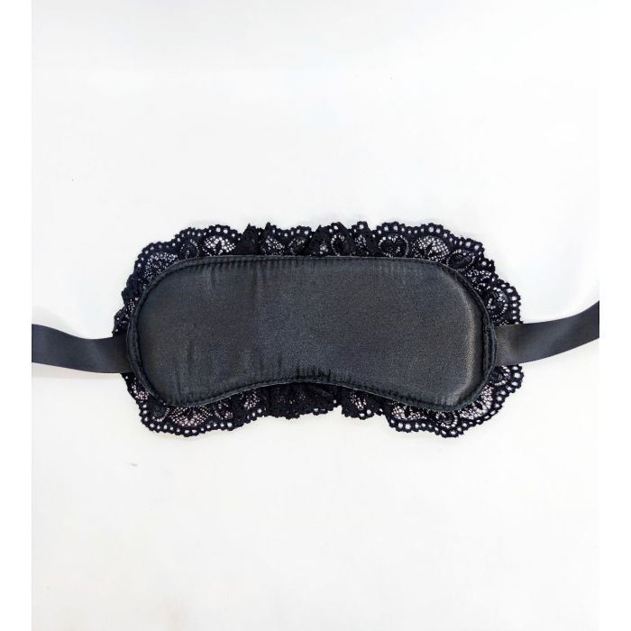 М'які Наручники з пов'язкою на очі DS Fetish Handskaff with blinfold black