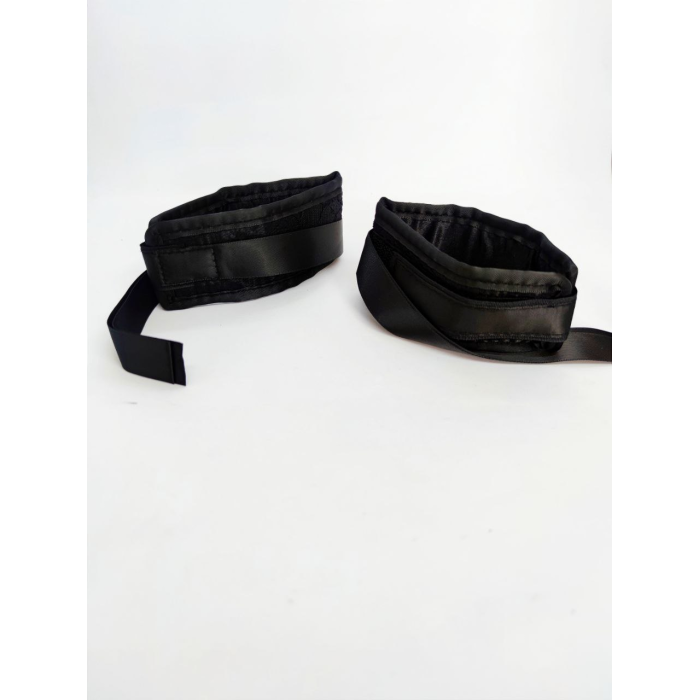 М'які Наручники з пов'язкою на очі DS Fetish Handskaff with blinfold black