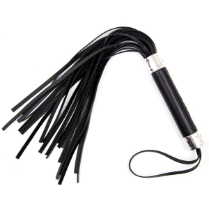 Флогер з серцем DS Fetish Flogger M black with heart metal