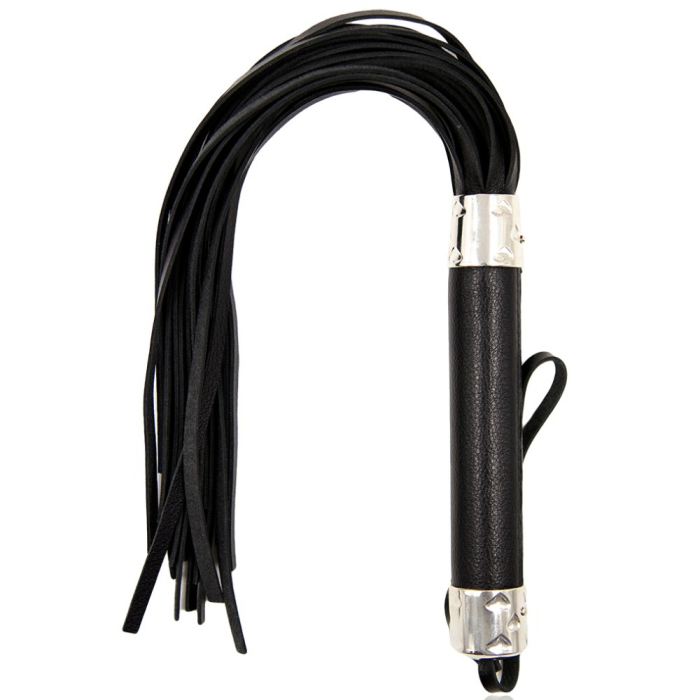 Флогер з серцем DS Fetish Flogger M black with heart metal