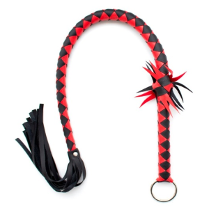 Смугастий флогер DS Fetish Stripe flogger black/red