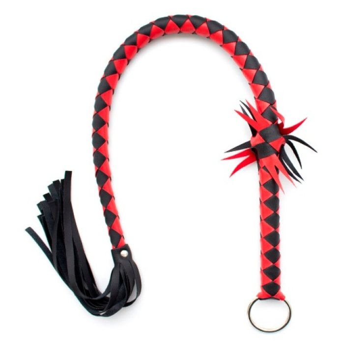 Смугастий флогер DS Fetish Stripe flogger black/red