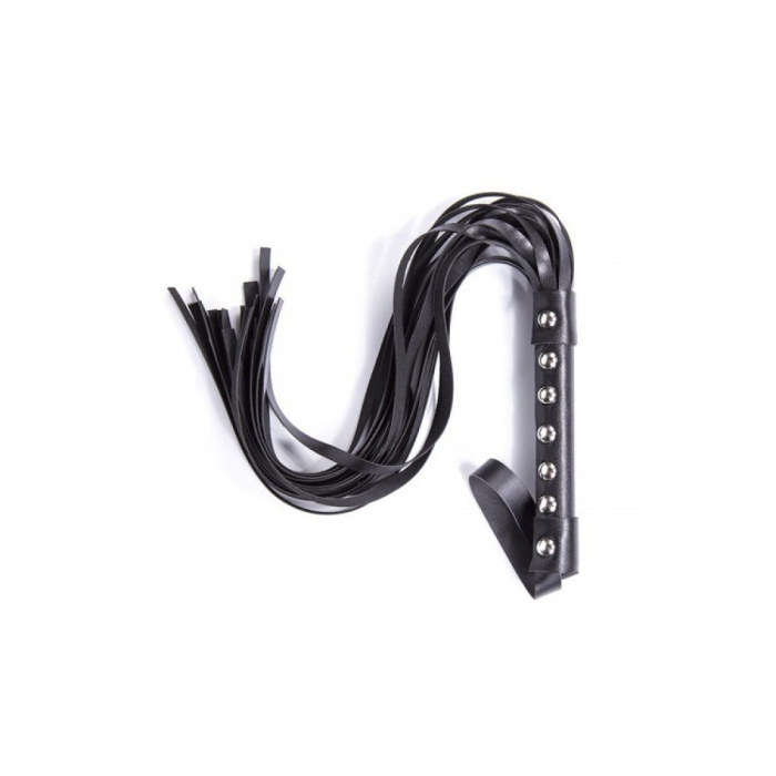 Флогер з шипами чорний DS Fetish Studded flogger black